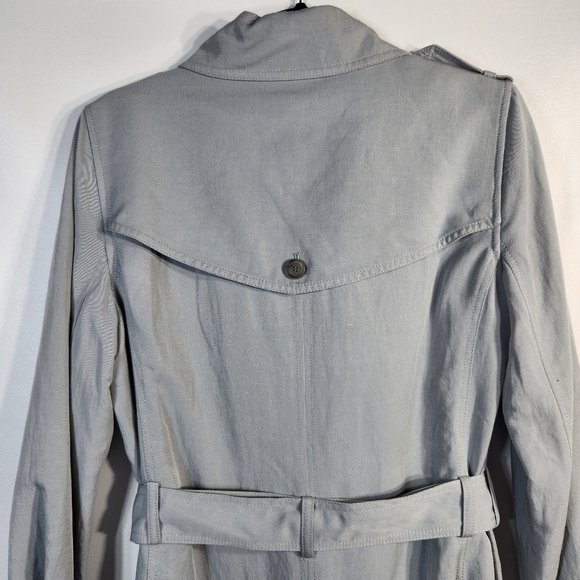 LOFT Trench Coat Mid-Length Light Blue, Size Medium - Picture 9 of 16